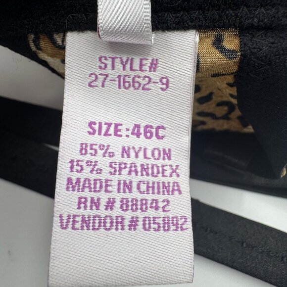 Amoureuse 46C Bra Leopard Lace Underwire Strapless & Multi-Way Straps Shimmer - Picture 7 of 10